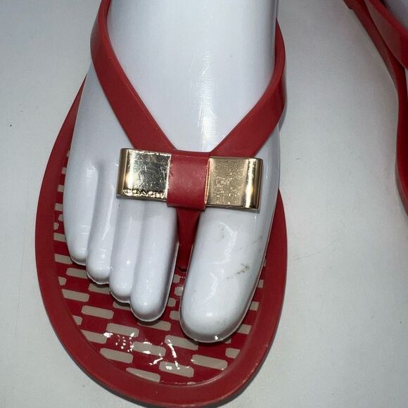 Coach Landon Jelly Flip Flops in Pink - Picture 2 of 8